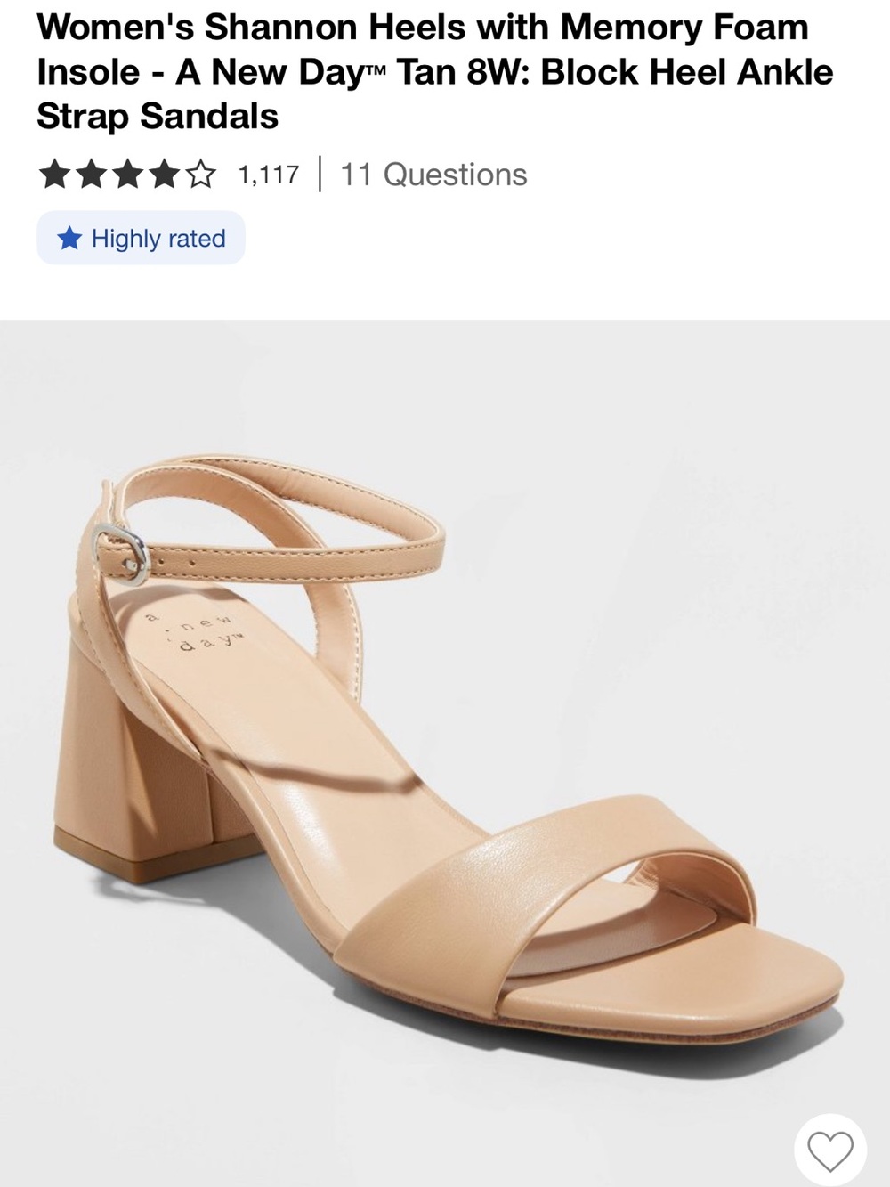 a new day Tan Block Heel Ankle Strap Sandals